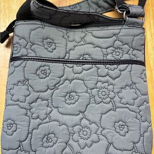 Thirty-One Gray Floral Crossbody Bag